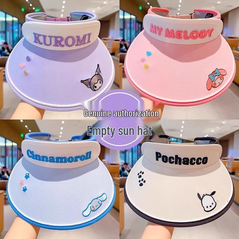 Летняя шляпа от солнца Sanrio Kuromi с открытым верхом и защитой от УФ для девочек