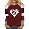 Рубашка для женщин, модная повседневная футболка с рукавом реглан, круглым вырезом и длинным рукавом, свободная футболка с принтом, женский топ