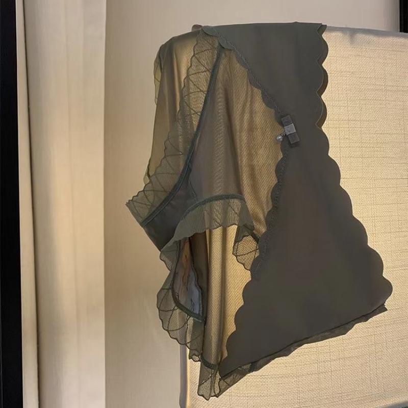 Lace Underwear Women's Panties Light Luxury Satin Elegant Breathable Mulberry Silk Crotch Seamless Comfortable Hip Hugging Triangle Pants