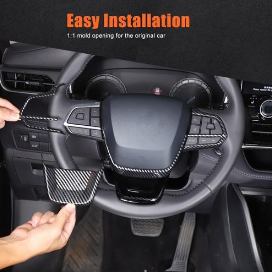 ABS Carbon Fiber Steering Wheel Cover-M Sport For Toyota Highlander XU70 -24