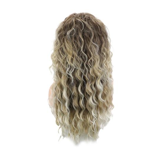 Женский длинный вьющийся парик, натуральный пушистый волнистый парик, регулируемая форма лица, линия волос, парик из высокотемпературного волокна
