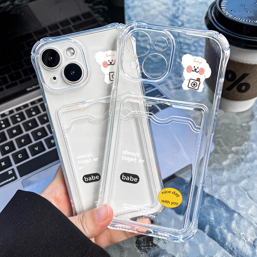 Чехол-карточка для iPhone 11 13 XR 15 14 Pro Max iPhone 12 16 7 8 Plus XS Max Samsung S24 S23 A15 A55 A05 A54 Redmi 12 13C 13 9 с защитой от мультфильмов