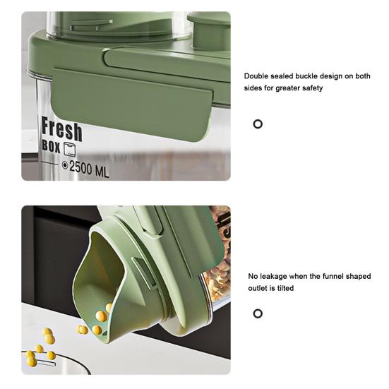 Диспенсер для сухих продуктов с ручкой, влагозащищенный и пыленепроницаемый, прозрачное ведро для рисовых зерен, пластиковый резервуар большой емкости для соевой муки