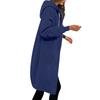 Women's Casual Zip Up Hoodies Long Tunic Sweatshirt Winter Windproof Drawstring Hooded Jacket Outerwear With Pockets