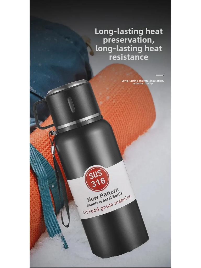 Мужская портативная термокружка из нержавеющей стали 316 большой емкости