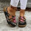 Women's Summer Ethnic Plum Blossom Platform Sandals with Thick Soles and Closed Toes, Non-Slip Design.