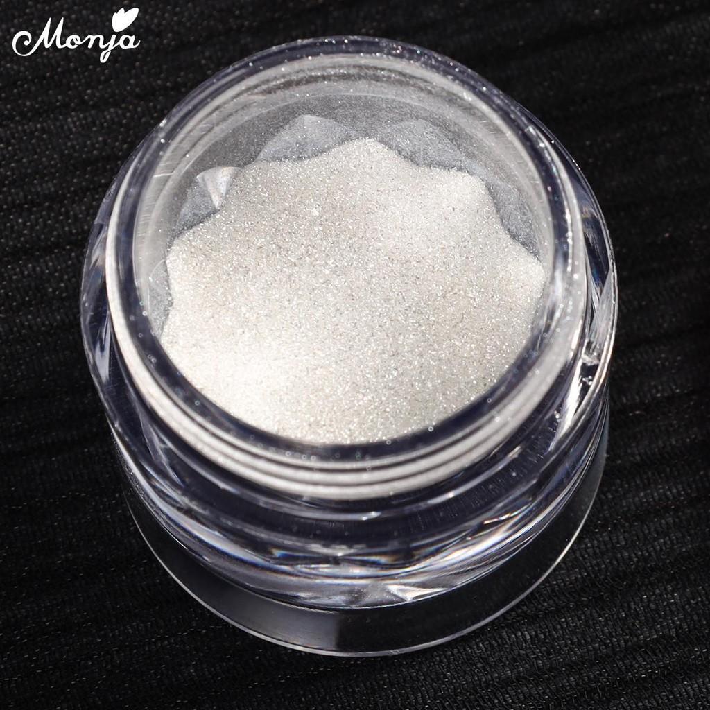 monja Хромированная зеркальная пудра для ногтей, лунный свет, белая жемчужная пудра, блестки для ногтей, пигмент для втирания, яркий блестящий эффект, украшение для маникюра