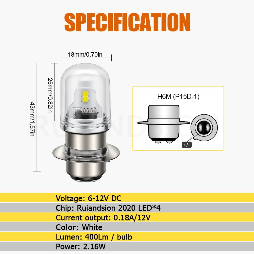 H6M P15S P26S LED Motorcycle Headlight BA15D Car Motorcycle Bulb Turn Signal Headlight Lamp Auto For Truck High Brightness Light