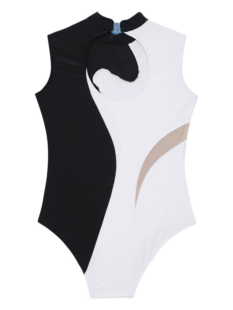 Детский танцевальный костюм, костюм для фигурного катания, без рукавов, с круглым вырезом, танцевальная одежда, спортивная гимнастика, балетные трико, боди