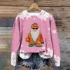 Women's Fashion Christmas Printed Long Sleeve Loose Round Neck Sweatshirt Top