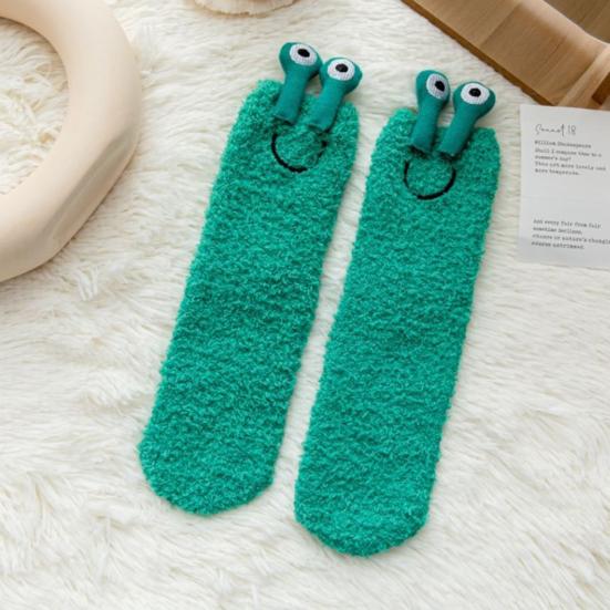 Женские термоноски, пушистые плюшевые сохраняющие тепло, милые противоскользящие средние носки-трубы для повседневного ношения