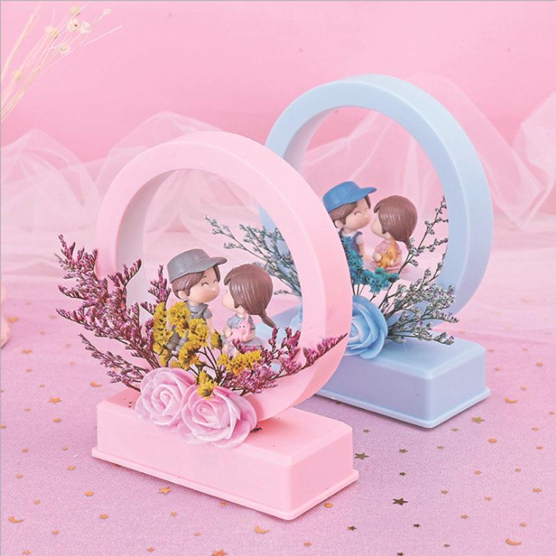 Couples Nightlight Round Music Box for Students Music Clock Home Decoration Couples Gift