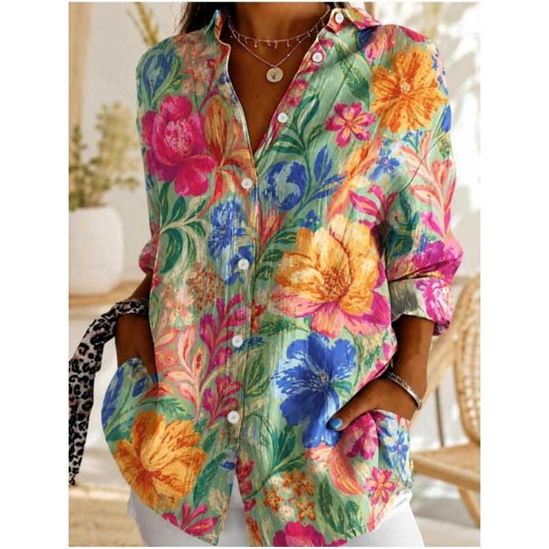 Plus Size Women's Shirt Multicolor Casual Party Travel Vacation Daily Wear