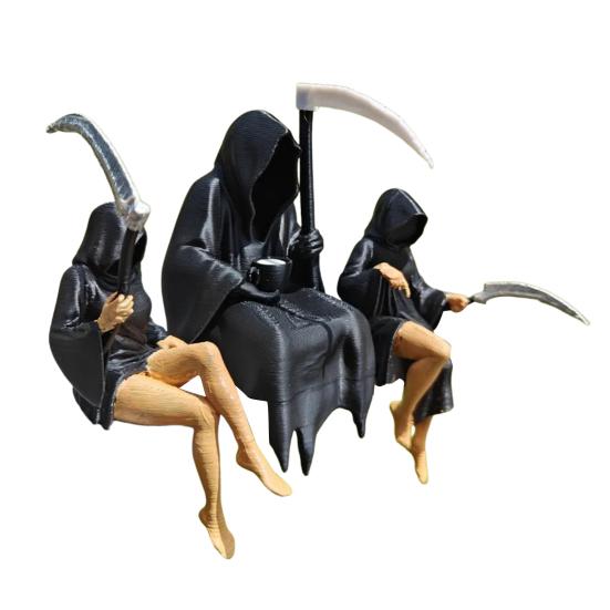 Готическая настольная скульптура Ручная работа Художественные украшения Таинственная фэнтезийная фигура Тема Хэллоуина Садовое украшение для полки