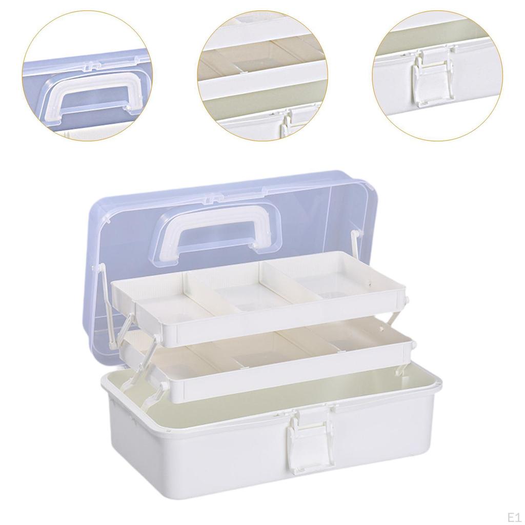 3 Layer Storage Box Craft Organizer Accessories Stackable Multifunction Caddy Portable Tackle