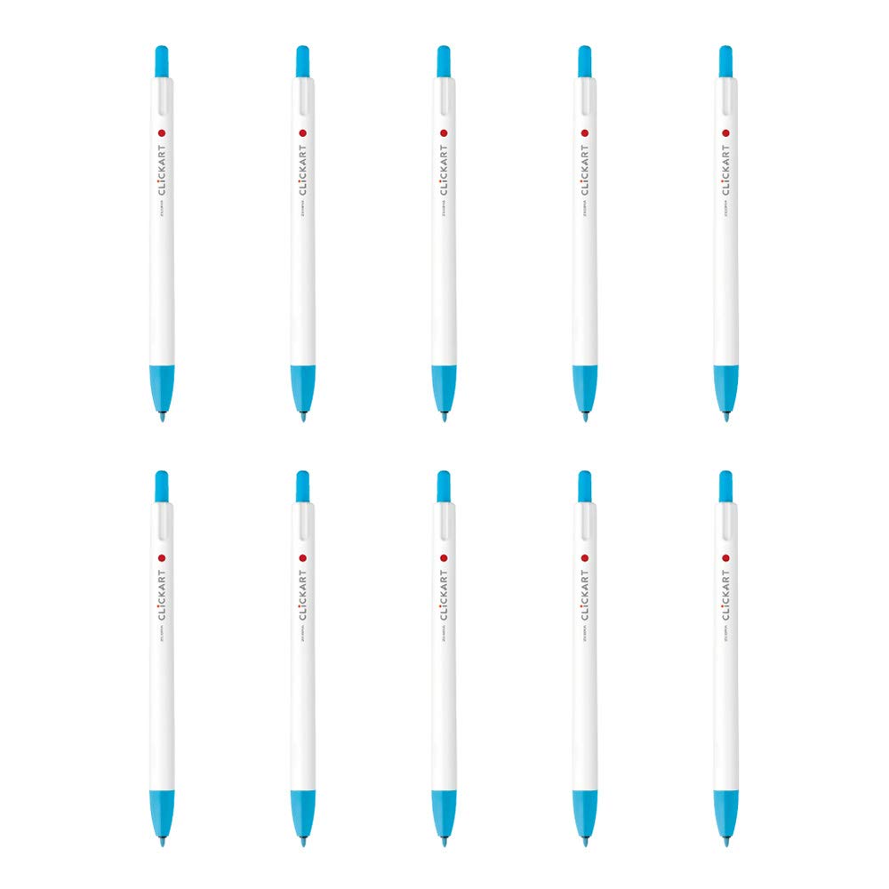 Zebra Clickart Light 10 Water-Based Pen, Blue, pens, B-WYSS22-LB