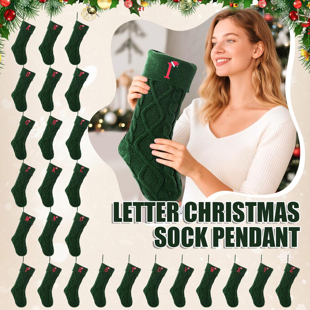 18-inch Christmas Stockings, Letter Stockings, Knitted Letter Stockings, Candy Gift Bags