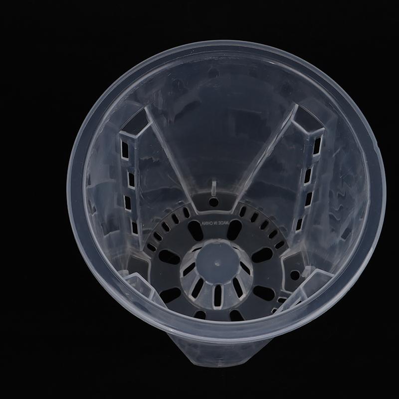 Root Control Transparent Flower Pot With Tray For Phalaenopsis Orchid Planting