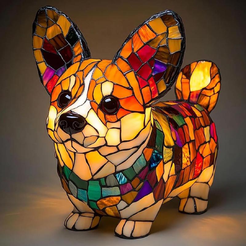 Creative Panda Dolphin Lion Leopard Dog Animal Resin Led Night Light Ornament For Desk