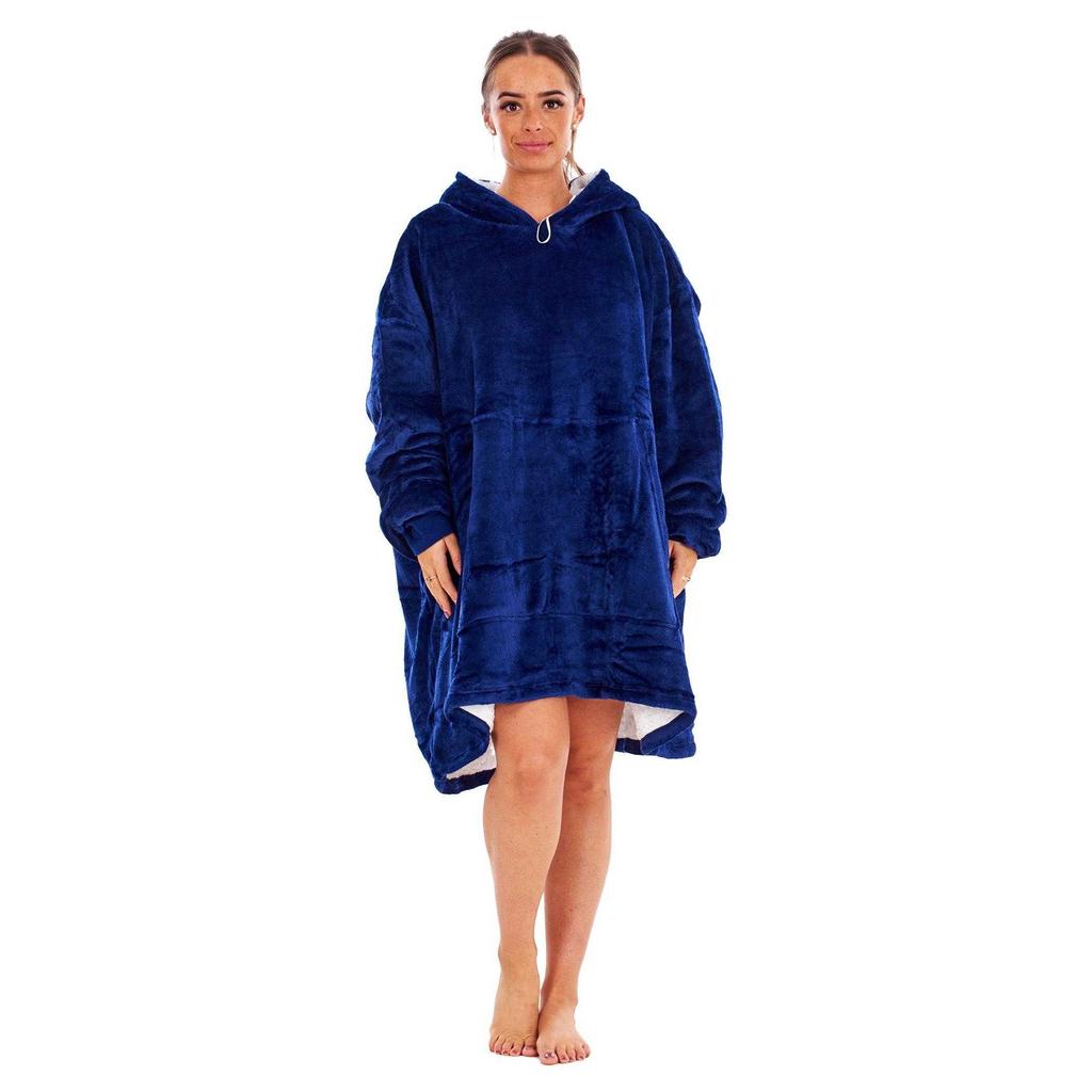 Keanu Unisex Adult Plain Fleece Sherpa Lined Oversized Blanket Hoodie