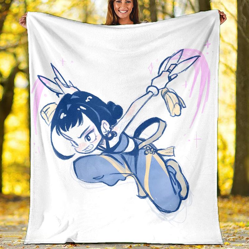 1pc KPop ZOEY1 Theme Blanket - Digital Print, Polyester, Cozy for All Seasons, Perfect for Outdoor, Camping, and Travel