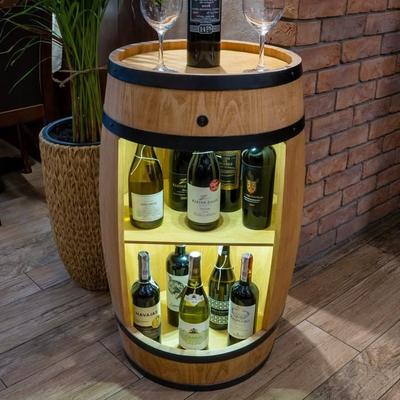 Деревянная бочка - Creative Cooper - 80 см - Светодиодное освещение - Хранение бутылок - Дуб