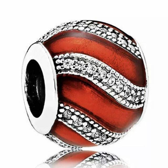 Зимний восторг, снежинка, шар, синие завитки, перламутровые мечты, Шарм S925, бусины из стерлингового серебра, подходят для браслета, ювелирные изделия своими руками