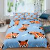 Kawaii Red Panda Duvet Cover Sets Queen King Size Lightweight Quilt Covers Bedroom Decor Cute Animal Bedding Sets No Comforter