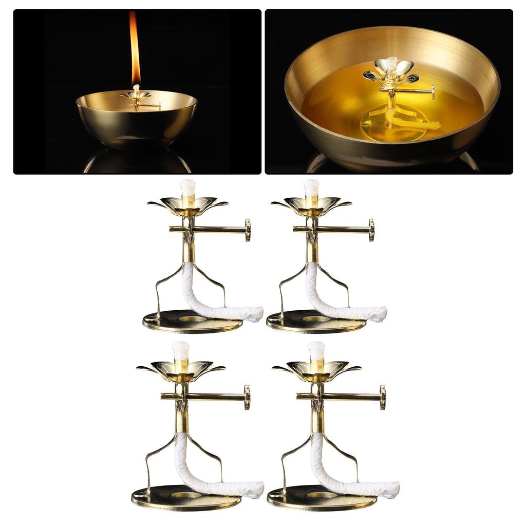 Золотой держатель для фитиля масляной лампы Стенд для фитильной лампы Буддийские принадлежности для алтаря Тибетский