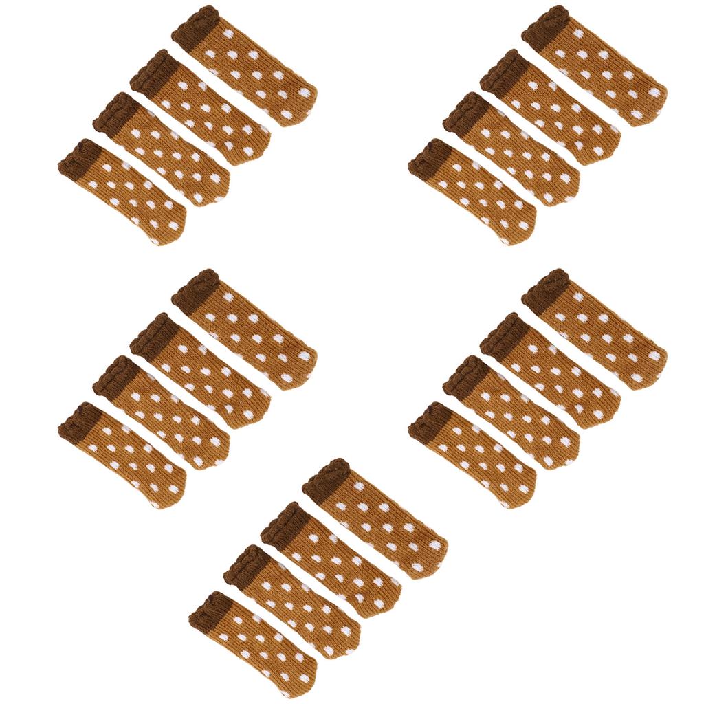 20PCS Furniture Leg Cover Pad Mute Floor Protection Mat Chair Leg Protectors for Chair Table Jacquard Type 1