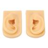 1 Pair Silicone Ear Model Light Skin Color Piercing Practice 3D Ear Model for Acupuncture Training