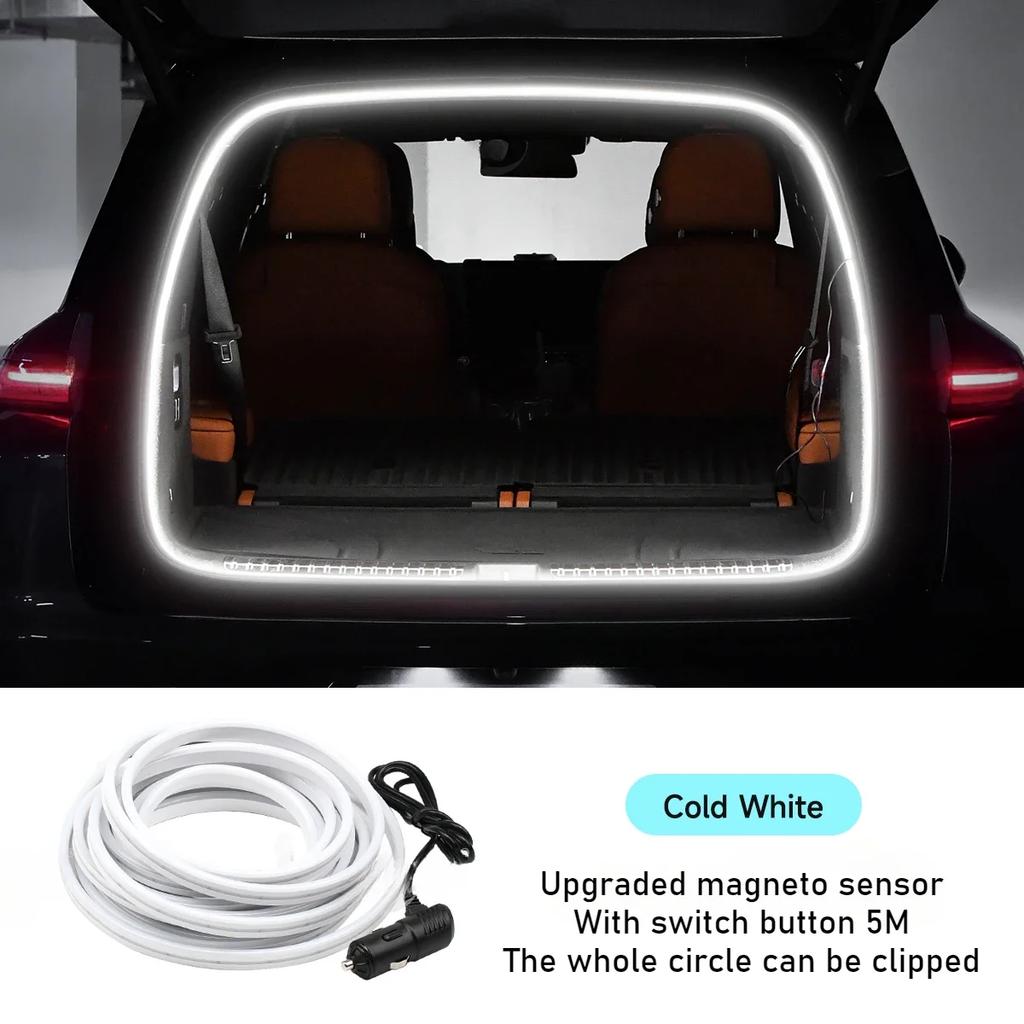 Светодиодная подсветка багажника автомобиля Универсальная атмосферная подсветка Водонепроницаемая индуктивная лампа с прикуривателем Освещение Декоративные аксессуары