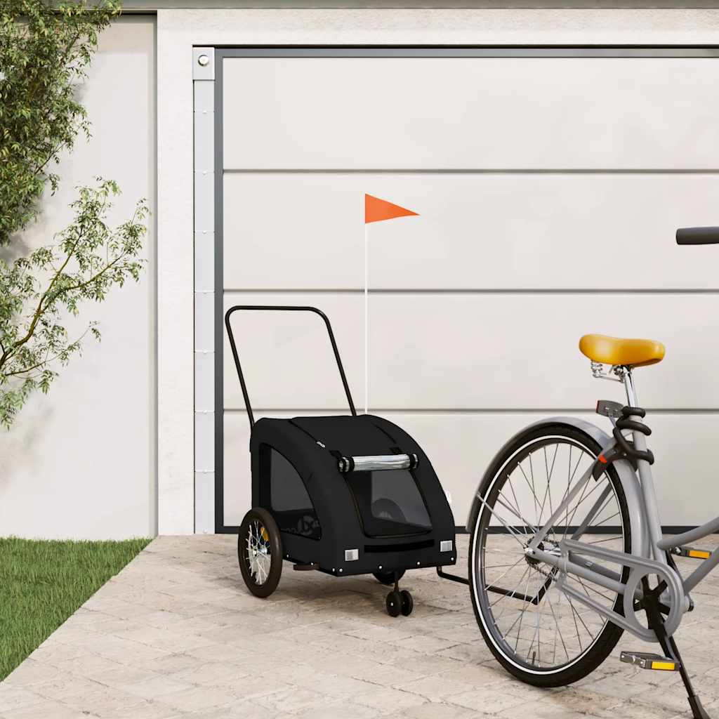 Bicycle Trailer for Dogs Black Oxford Fabric and Iron