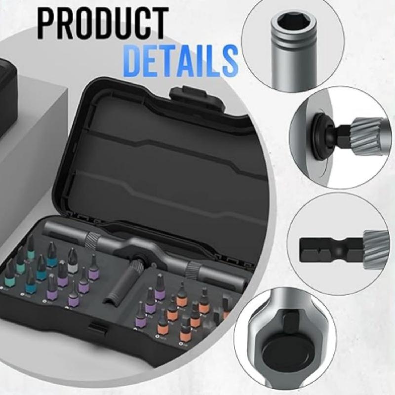 24 In 1 Dly Magnetic Ratchet Screwdriver Set Compact And Portable Ratchet Screwdriver Fix Furniture Electronics & Glasses