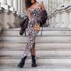 Women's Summer Leopard Fashion Sexy Hottie Sleeveless Split Slim Premium Feeling Dresses