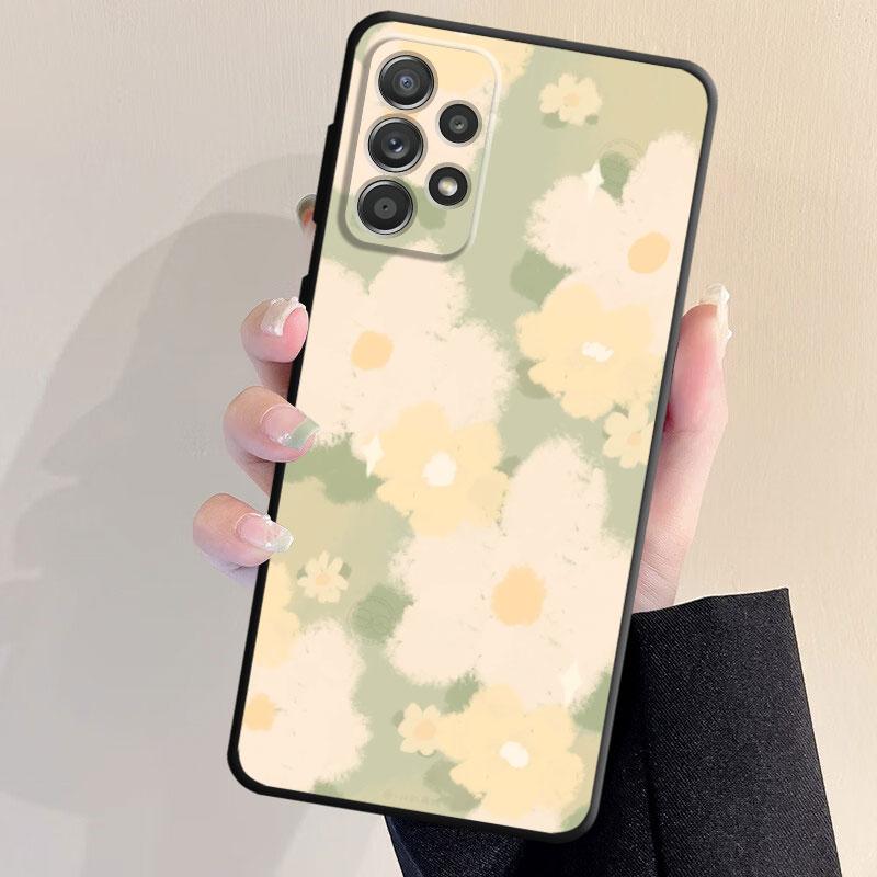 Мягкий чехол-бампер из ТПУ для Samsung Galaxy A53 A23 A71 A31 A51 A22 A13 A32 A21s A72 A33 A52 A14 A73 A52s A11 A12 A91 с цветочным принтом