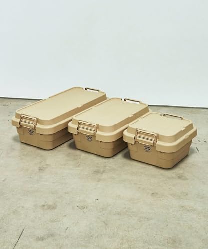 GORDON MILLER Stackable Trunk Cargo, 40L, Low-Profile Storage Box with Lid, Large Capacity, Stackable, Coyote Beige, 01680033