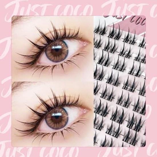 False eyelashes partial natural lash cluster effect large capacity handmade (BlazingRose 02)