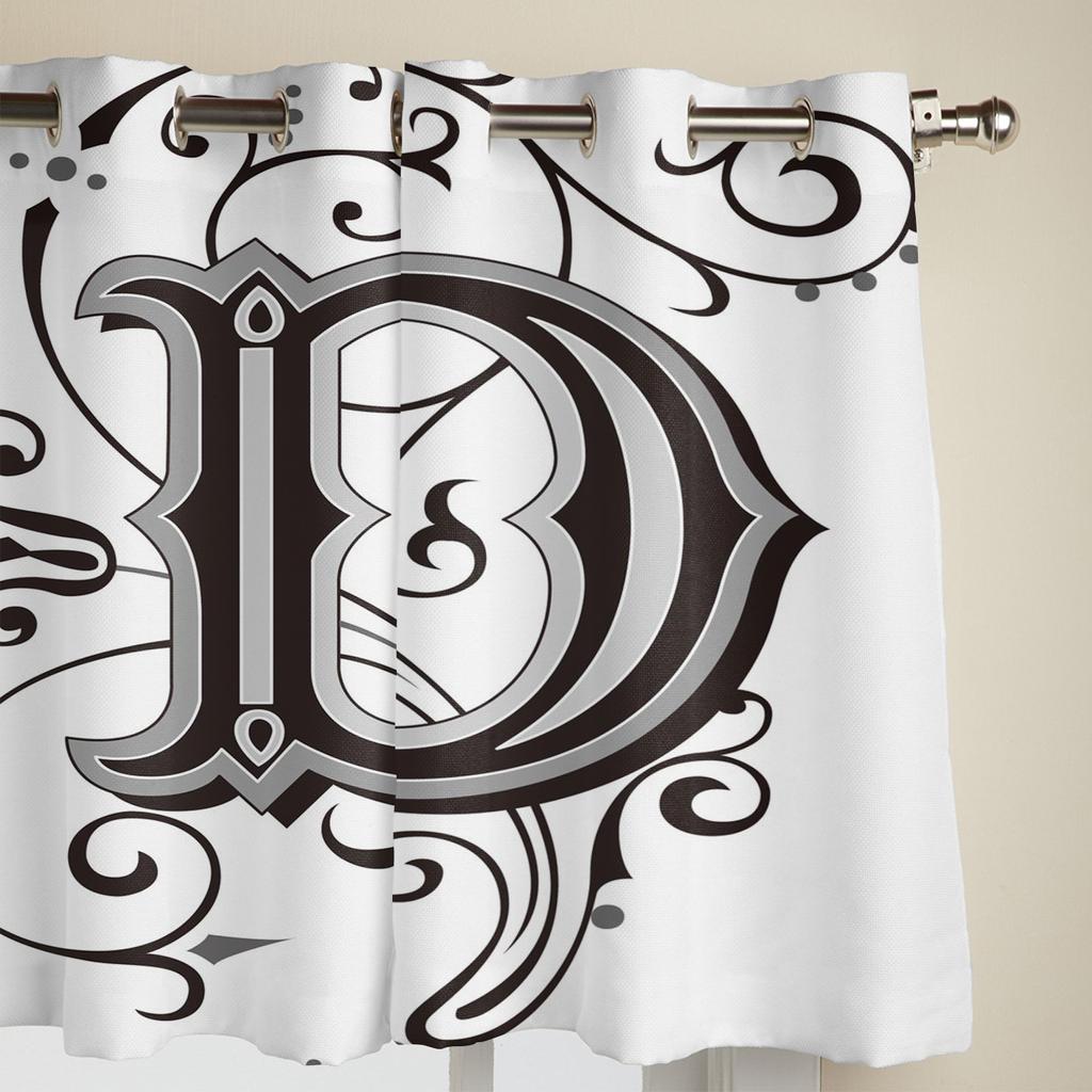 Современные оконные шторы для гостиной D с буквенным цветочным узором, текстурированные шторы для детской спальни, кухонный декор, жалюзи, шторы