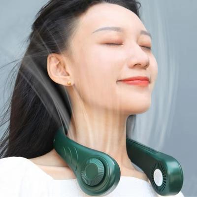 Оптовая продажа Мини-наушники Hands Free с подзарядкой Дизайн Листовой портативный вентилятор на шею Носимый портативный вентилятор на шею