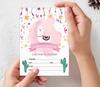 Inkdotpot Набор из 30 приглашений на день рождения, приглашения для мальчиков или девочек, тематическая ночевка в стиле альпака-кактуса, товары для детей или малышей на первый или первый день рождения