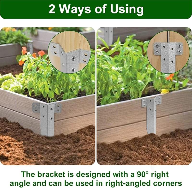 10 шт. Колышки для шпал, Анкеры для столбов забора, Грунтовые шипы, Металлический колышек для грунта, Приподнятая садовая клумба, Деревянная садовая окантовка-бордюр