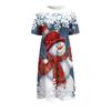 Women's Casual Fashion Christmas Print O-neck Dress