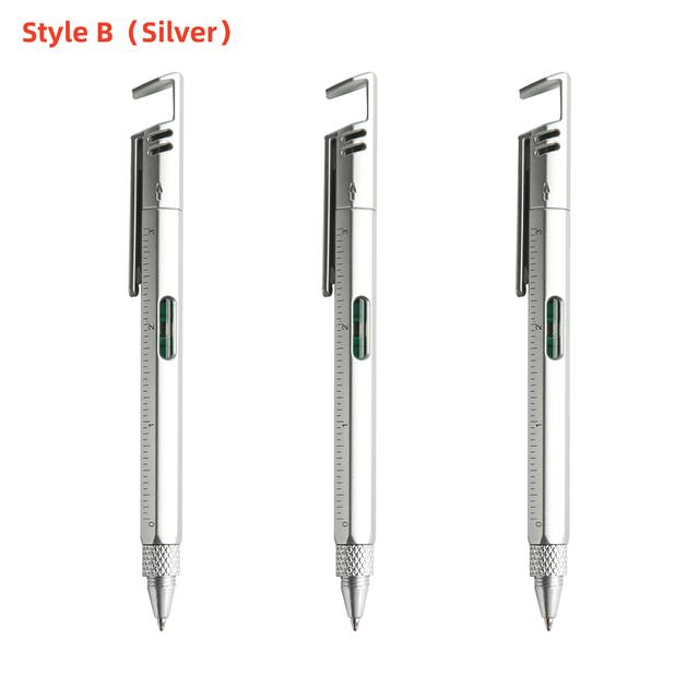 3 шт. многофункциональная шариковая ручка с современным ручным инструментом, измерительная техническая линейка, отвертка, сенсорный экран, стилус, спиртовой уровень