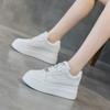 Leather Little White Shoes Women's Spring 2025 New Versatile Thick Baseplate Shoes Sports and Leisure Shoes Breathable Low-top Shoes