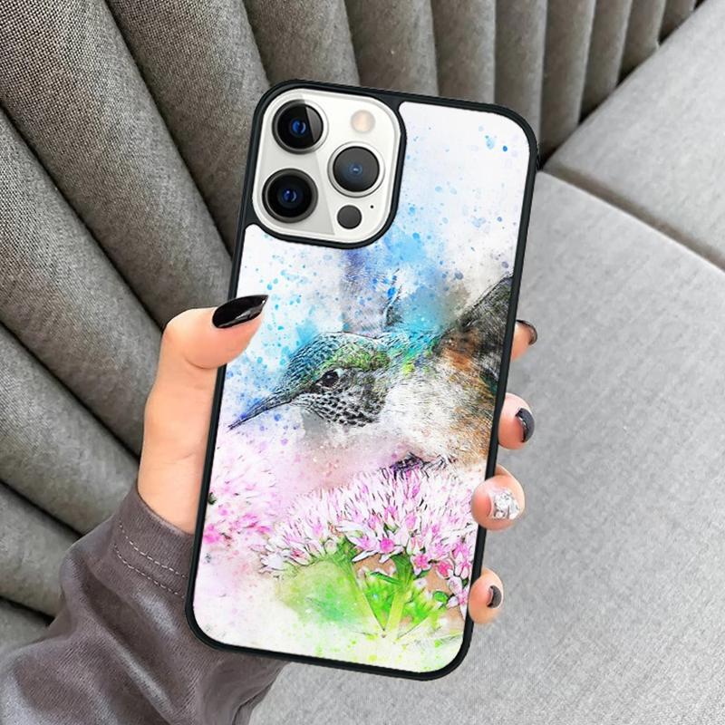 Чехол для телефона с колибри для iPhone 17 Air 16 16e 15 13 14 Pro Max 11 12 Plus 2022 MAX Защитный чехол coque