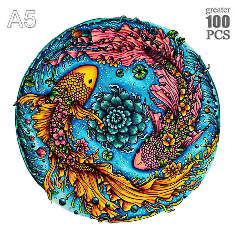 Нетоксичная деревянная головоломка с животными для взрослых и детей A3 A4 A5 3D дерево DIY поделки в форме Рождественский подарок Деревянная пазл-головоломка Подарки Новое