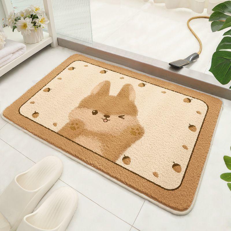 Впитывающий коврик для ванной комнаты Милый коврик для ванной двери Грязный Нескользящий коврик Ковер для туалета Коврик для двери туалета Бытовой