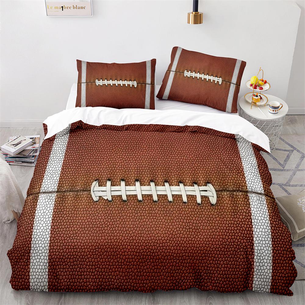 American Football Duvet Cover Set 3D Sports Rugby Player Comforter Cover Skull Football Player Polyester Bedding Set For Kid Boy