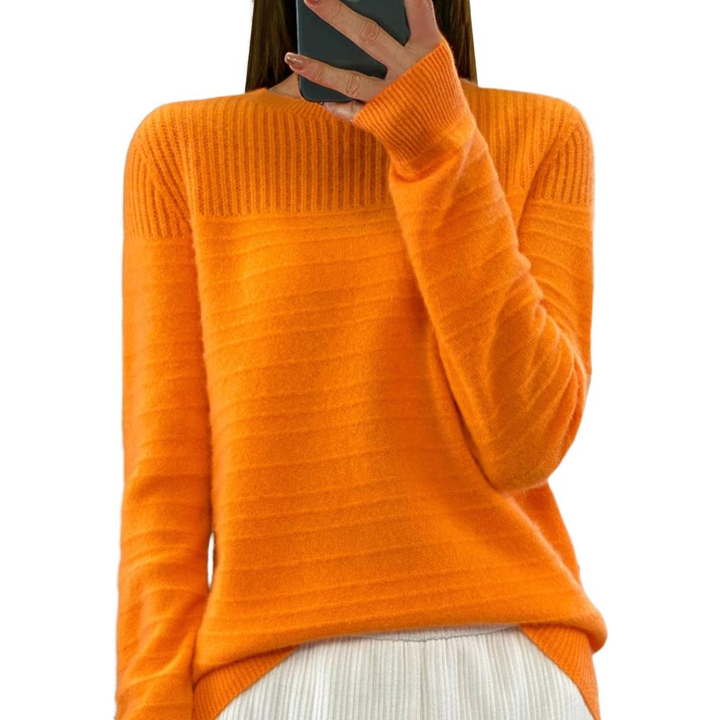 Женский модный круглый вырез однотонный вязаный свитер топ пуловер повседневный свитер